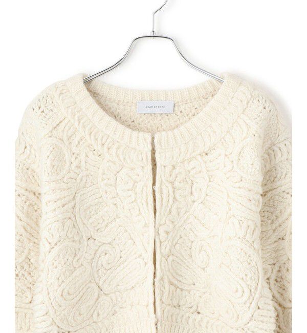 ADAM ET ROPE'「コードレースパターンニットカーディガン」|カーディガン|