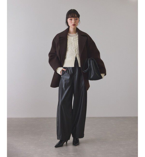 ADAM ET ROPE'「コードレースパターンニットカーディガン」|カーディガン|