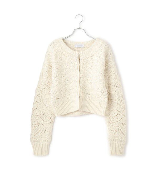 ADAM ET ROPE'「コードレースパターンニットカーディガン」|カーディガン|