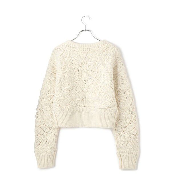 ADAM ET ROPE'「コードレースパターンニットカーディガン」|カーディガン|