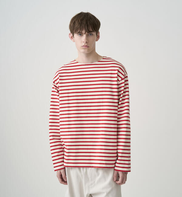 ORCIVAL「ORCIVAL | コットンロード クルーネック ワイドフレンチバスクTシャツ MEN」|Tシャツ・カットソー|RED系1