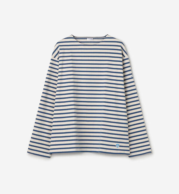 ORCIVAL「ORCIVAL | コットンロード クルーネック ワイドフレンチバスクTシャツ MEN」|Tシャツ・カットソー|BLUE系1