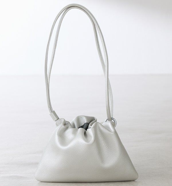  「【PAPILLONNER/パピヨネ】ギャザー巾着レザーショルダーバッグ」|トートバッグ|