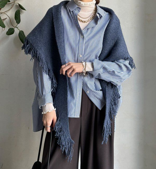  「【WEB限定】三角フリンジストール」|マフラー|