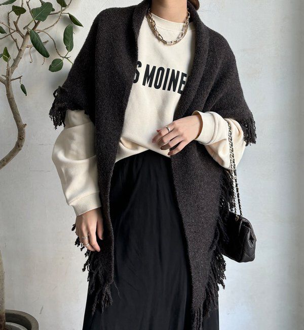  「【WEB限定】三角フリンジストール」|マフラー|