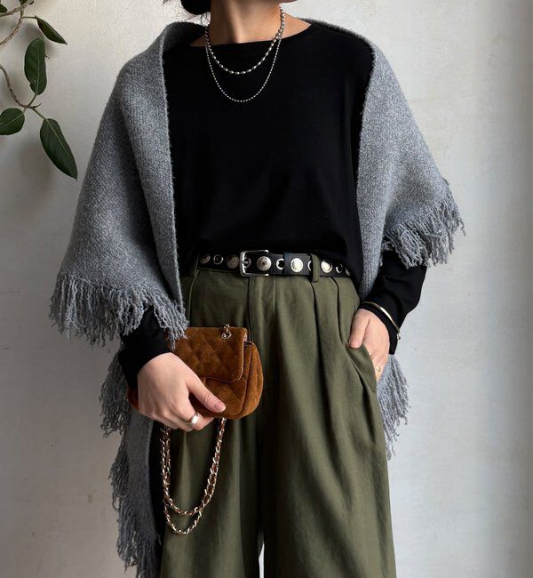  「【WEB限定】三角フリンジストール」|マフラー|