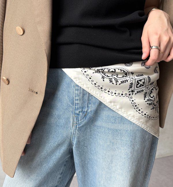  「マグネット付ペイズリー柄スカーフ」|マフラー|