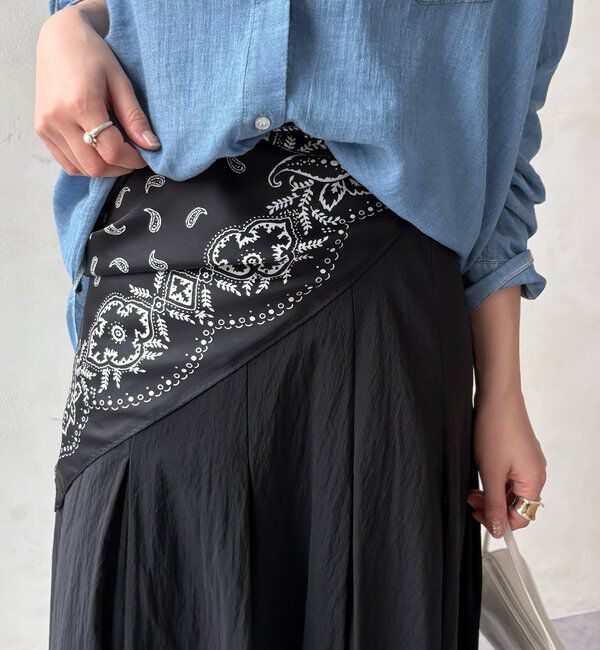  「マグネット付ペイズリー柄スカーフ」|マフラー|