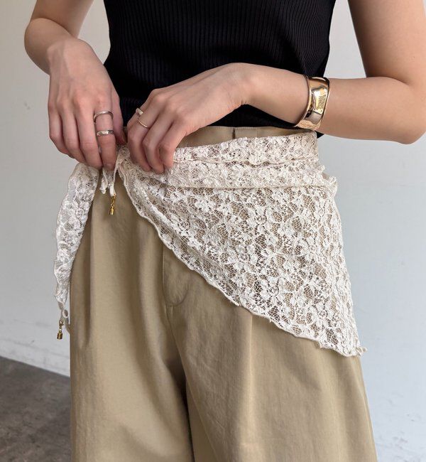  「レースマグネット付スカーフ」|マフラー|オフホワイト