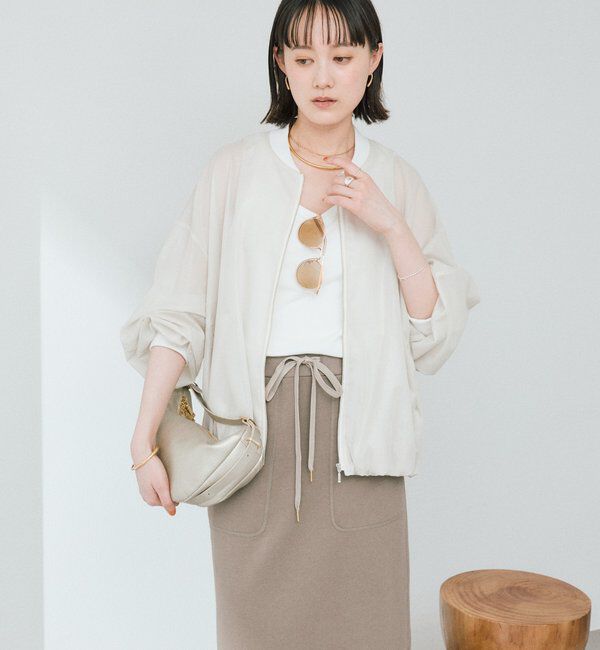  「予約【ほどよい抜け感】グロッシーシアーブルゾン」|ブルゾン・スタジャン|