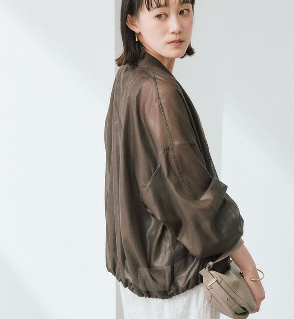  「予約【ほどよい抜け感】グロッシーシアーブルゾン」|ブルゾン・スタジャン|