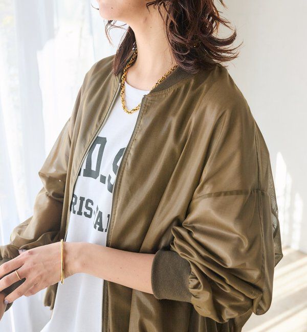  「予約【ほどよい抜け感】グロッシーシアーブルゾン」|ブルゾン・スタジャン|