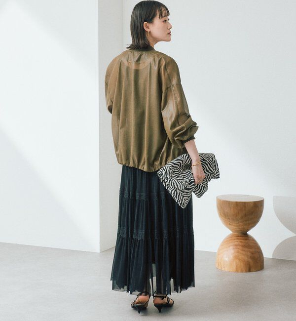  「予約【ほどよい抜け感】グロッシーシアーブルゾン」|ブルゾン・スタジャン|