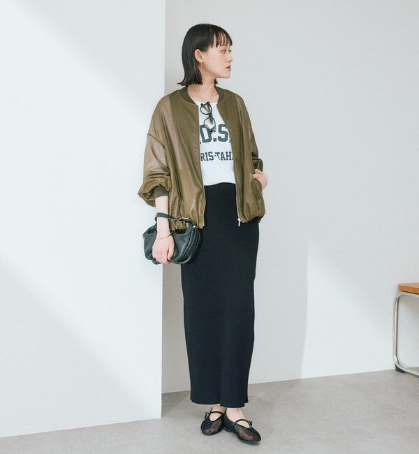  「予約【ほどよい抜け感】グロッシーシアーブルゾン」|ブルゾン・スタジャン|