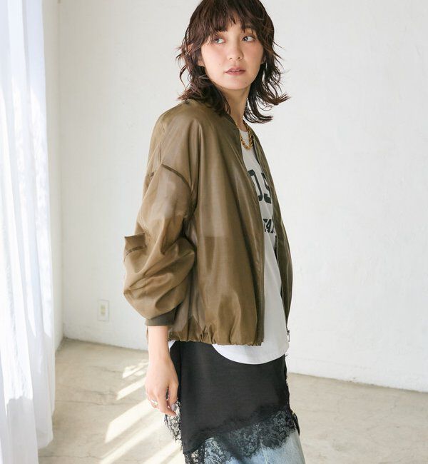  「予約【ほどよい抜け感】グロッシーシアーブルゾン」|ブルゾン・スタジャン|