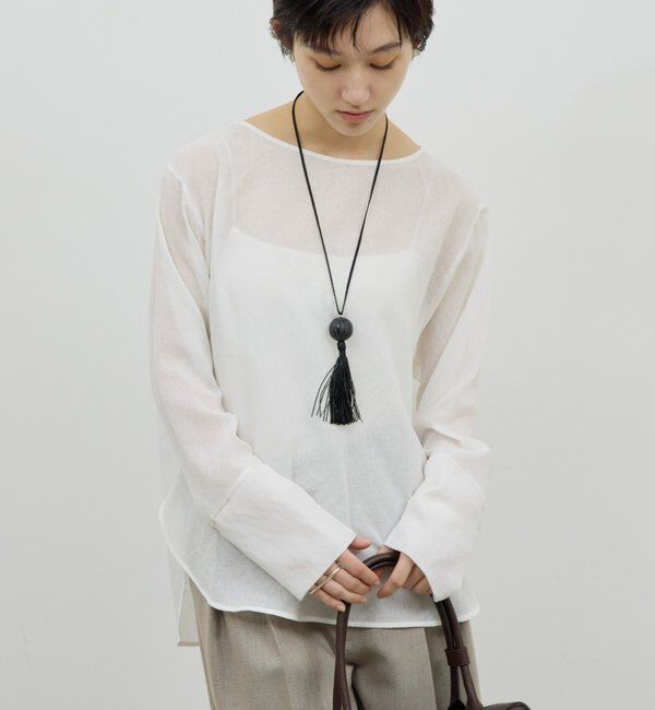  「【手洗い可】ラウンドTガーゼブラウス」|シャツ・ブラウス|