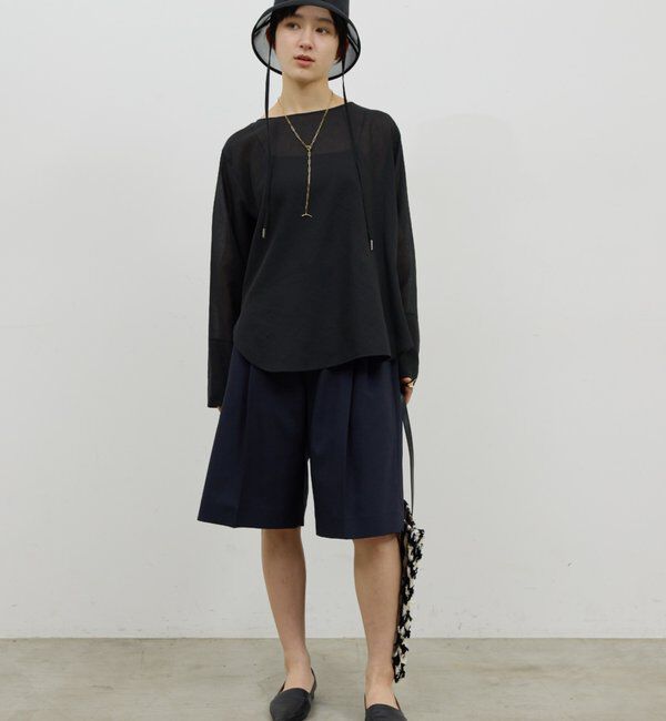  「【手洗い可】ラウンドTガーゼブラウス」|シャツ・ブラウス|