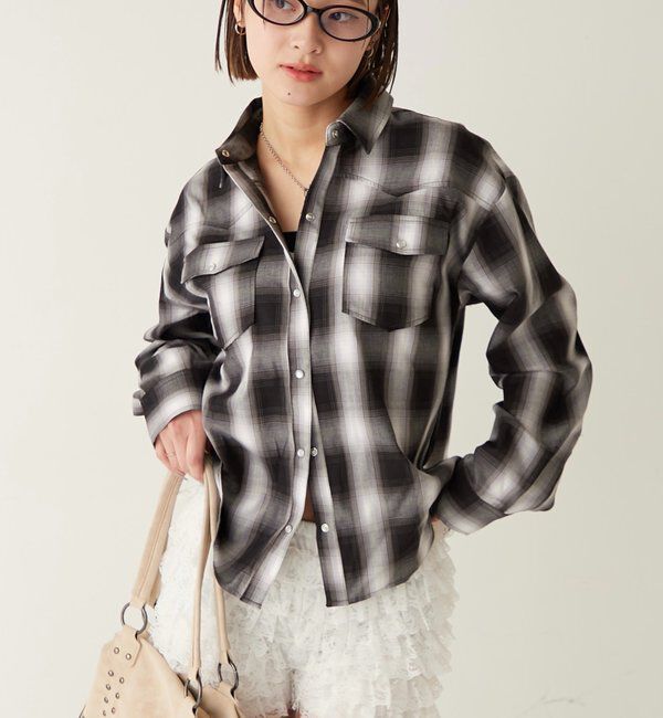  「チェックウエスタンシャツ」|シャツ・ブラウス|ブラック