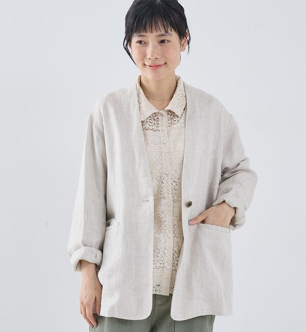 collex「麻ノーカラージャケット」|ノーカラージャケット|