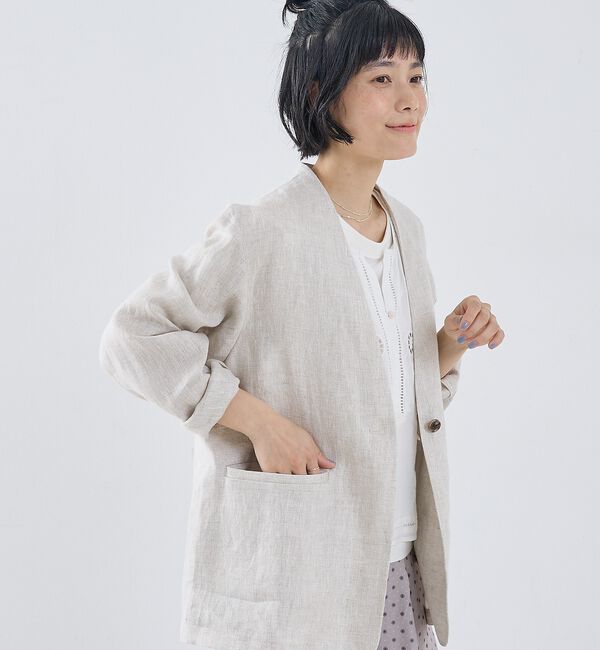 collex「麻ノーカラージャケット」|ノーカラージャケット|