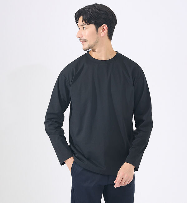 ABAHOUSE「【速乾 / DRY MAX】長袖Tシャツ」|Tシャツ・カットソー|ブラック