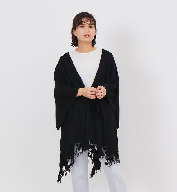 Rouge vif「TICCA フリンジポンチョストール」|ニット・セーター|