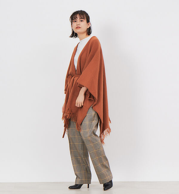 Rouge vif「TICCA フリンジポンチョストール」|ニット・セーター|