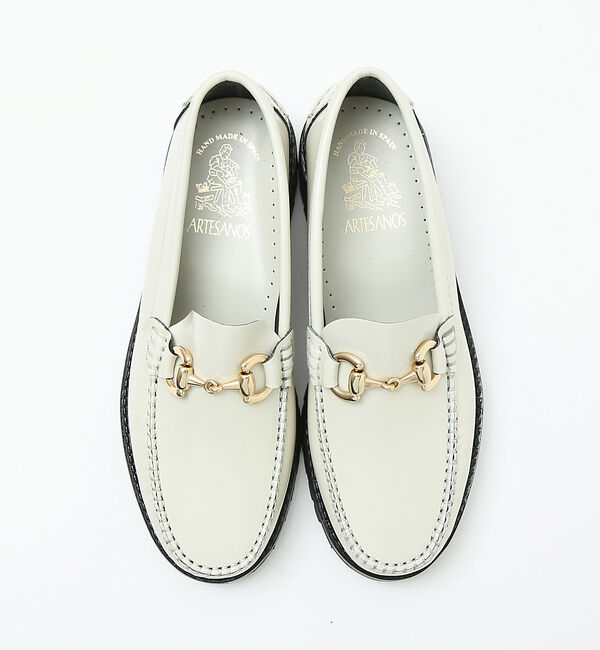 Rouge vif「【ARTESANOS/アルテサノス】 厚底レザーゴールドビットローファー」|ローファー|