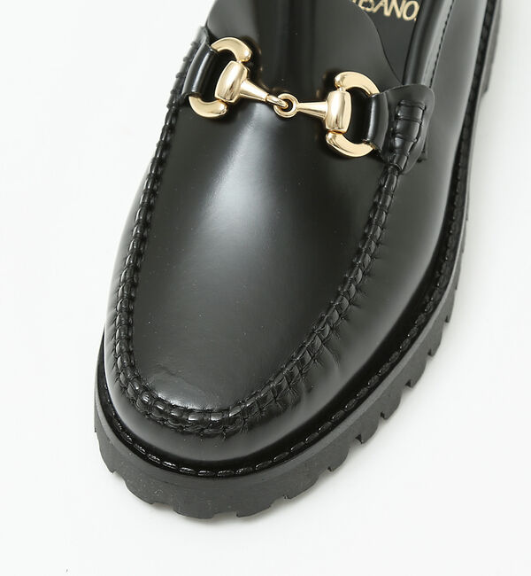 Rouge vif「【ARTESANOS/アルテサノス】 厚底レザーゴールドビットローファー」|ローファー|