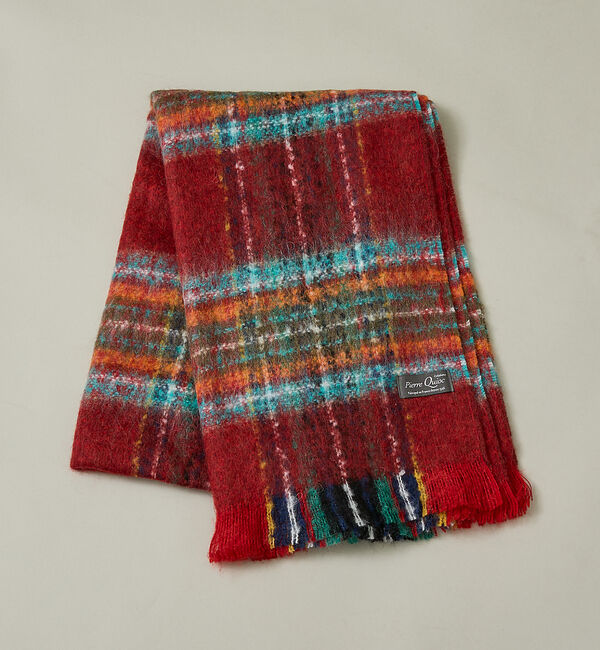 Rouge vif「【Pierre Quioc / ピエールキオック】モヘア混チェックストール /」|マフラー|