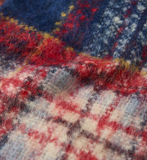 Rouge vif「【Pierre Quioc / ピエールキオック】モヘア混チェックストール /」|マフラー|