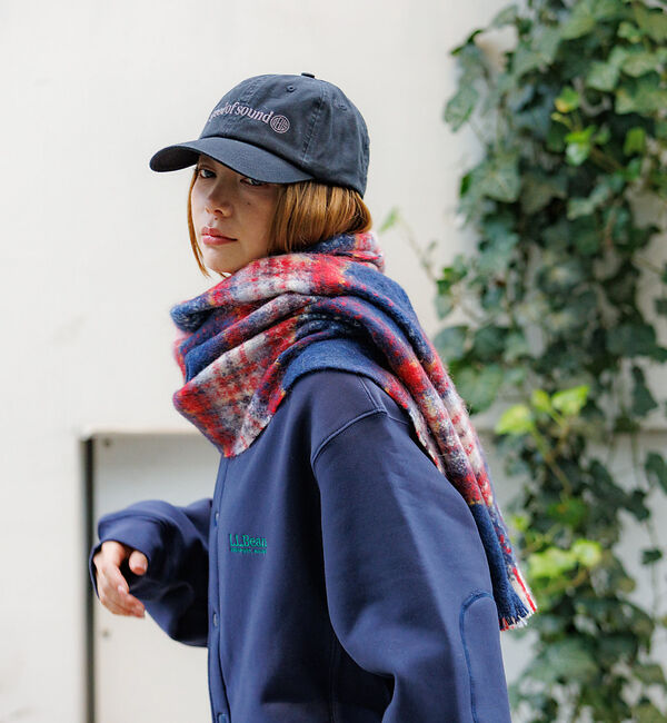 Rouge vif「【Pierre Quioc / ピエールキオック】モヘア混チェックストール /」|マフラー|