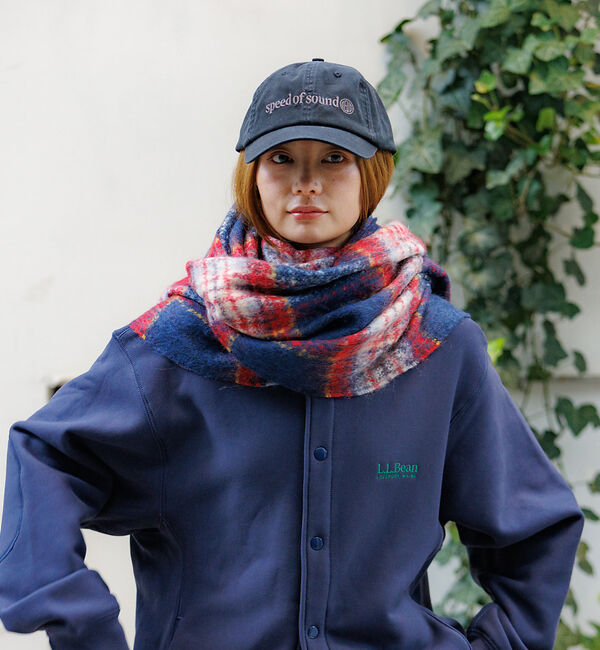 Rouge vif「【Pierre Quioc / ピエールキオック】モヘア混チェックストール /」|マフラー|