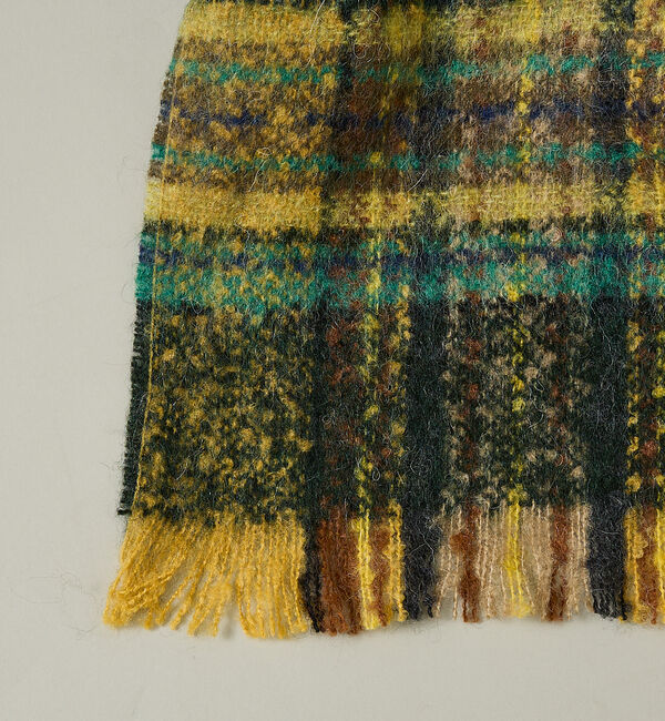 Rouge vif「【Pierre Quioc / ピエールキオック】モヘア混チェックストール /」|マフラー|