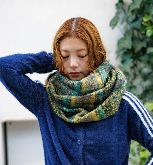 Rouge vif「【Pierre Quioc / ピエールキオック】モヘア混チェックストール /」|マフラー|