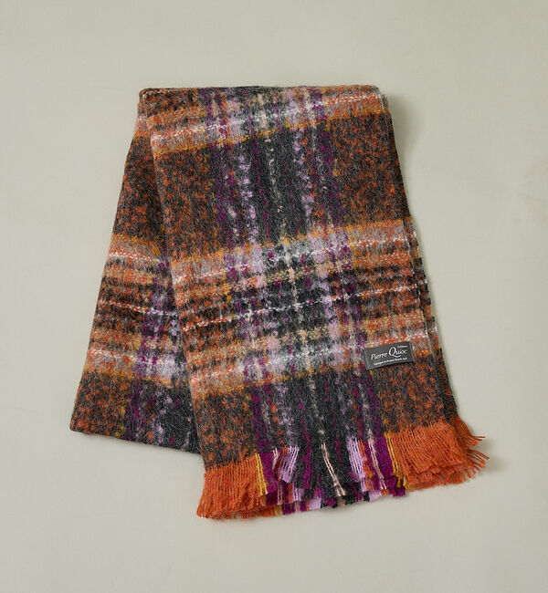 Rouge vif「【Pierre Quioc / ピエールキオック】モヘア混チェックストール /」|マフラー|