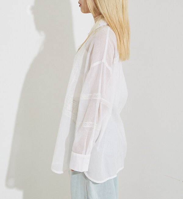 NOMINE「【WEB限定】コットネット 刺繍シャツ」|シャツ・ブラウス|