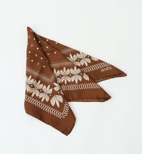 A_「【AENEIS（エネス）】シルクスカーフ68」|ストール|チョコレート