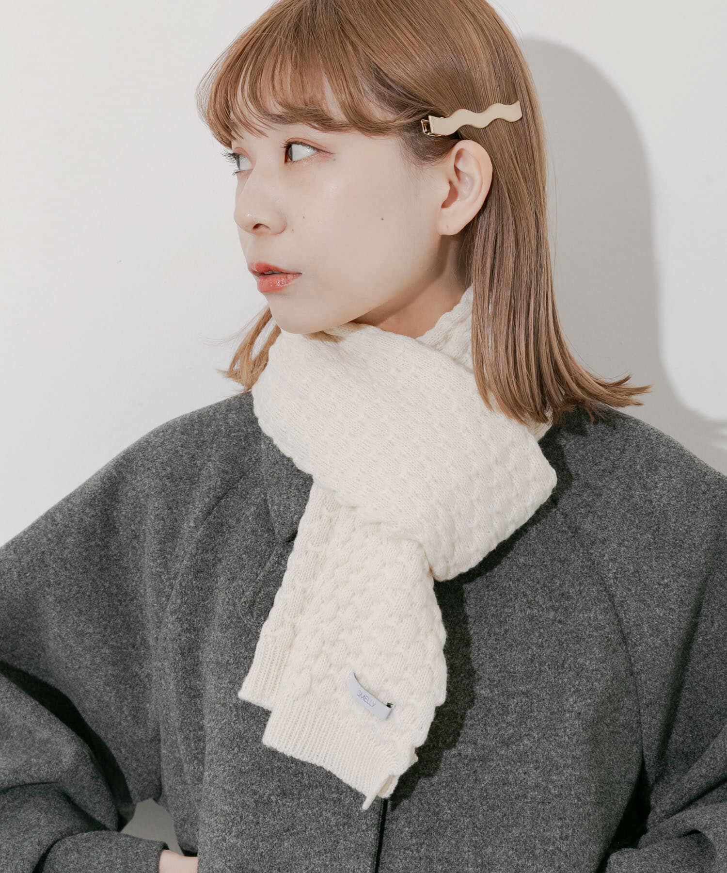 SMELLY「ポコポコマフラー」|マフラー|アイボリー