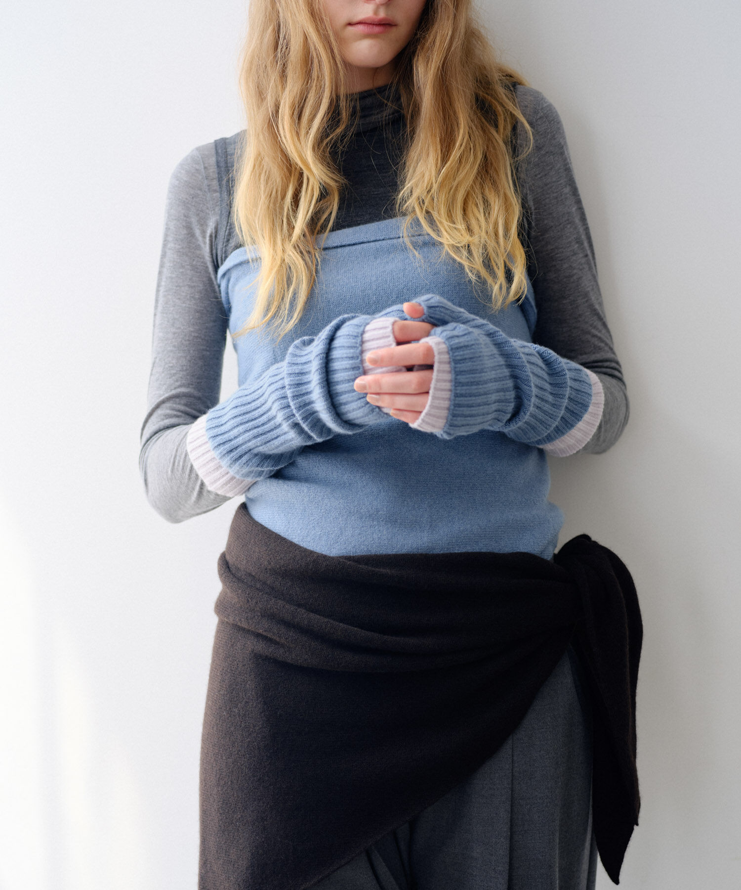 RODE SKO「ASAUCE MELER　シームレスカシミアトライアングルストール」|ストール|ブルー系その他