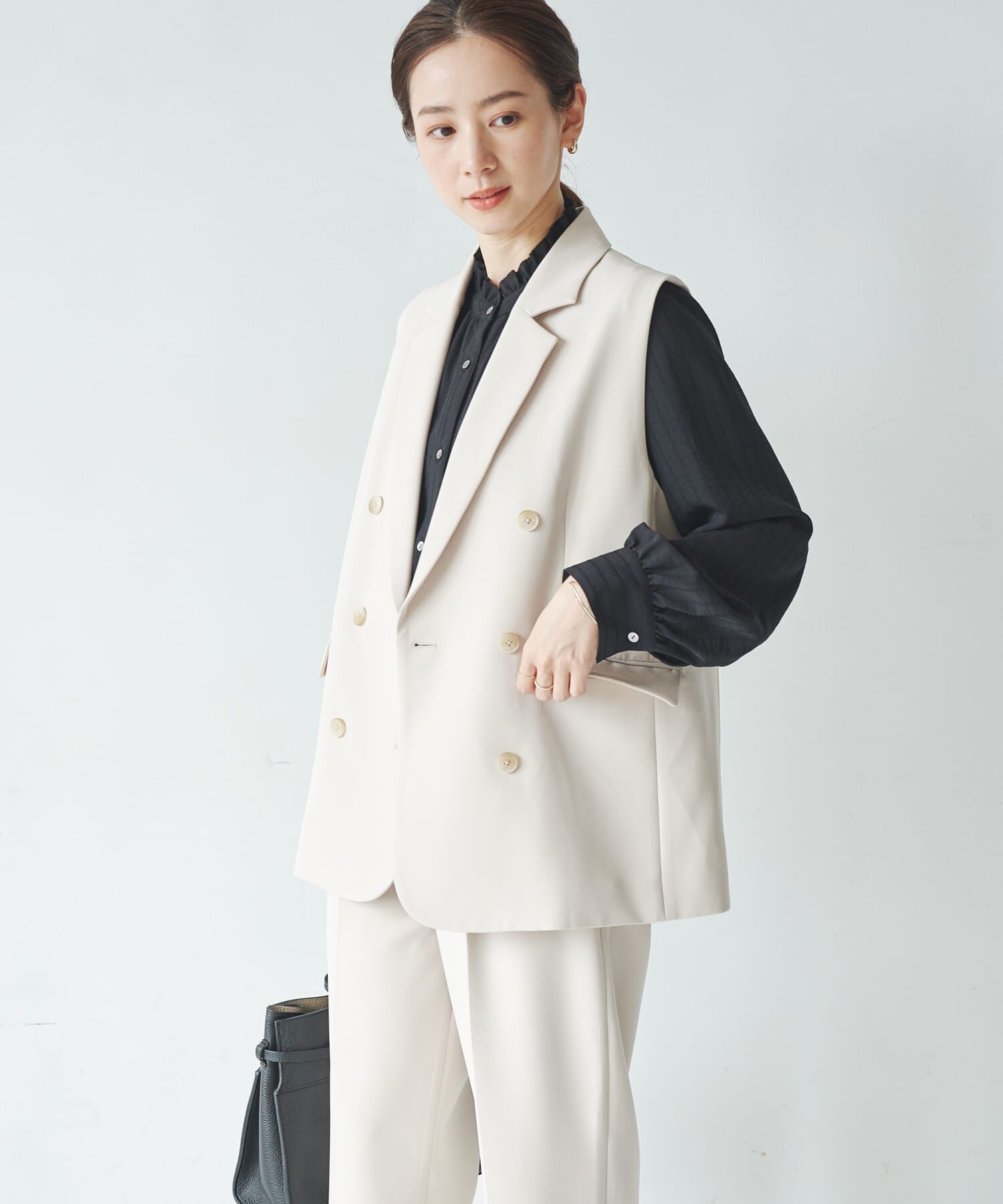 URBAN RESEARCH「『セットアップ対応』テーラードジレ」|ノーカラーコート|