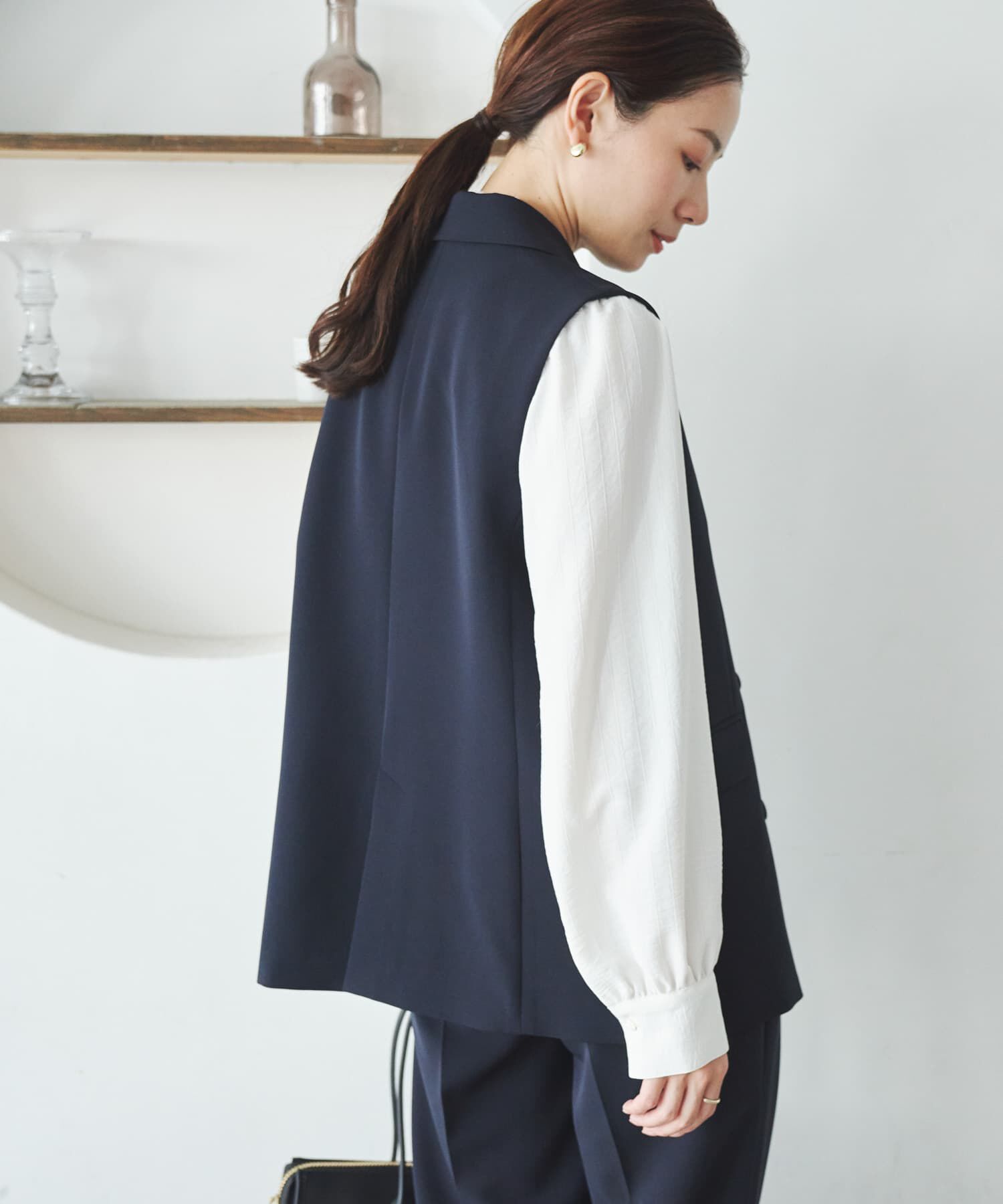 URBAN RESEARCH「『セットアップ対応』テーラードジレ」|ノーカラーコート|