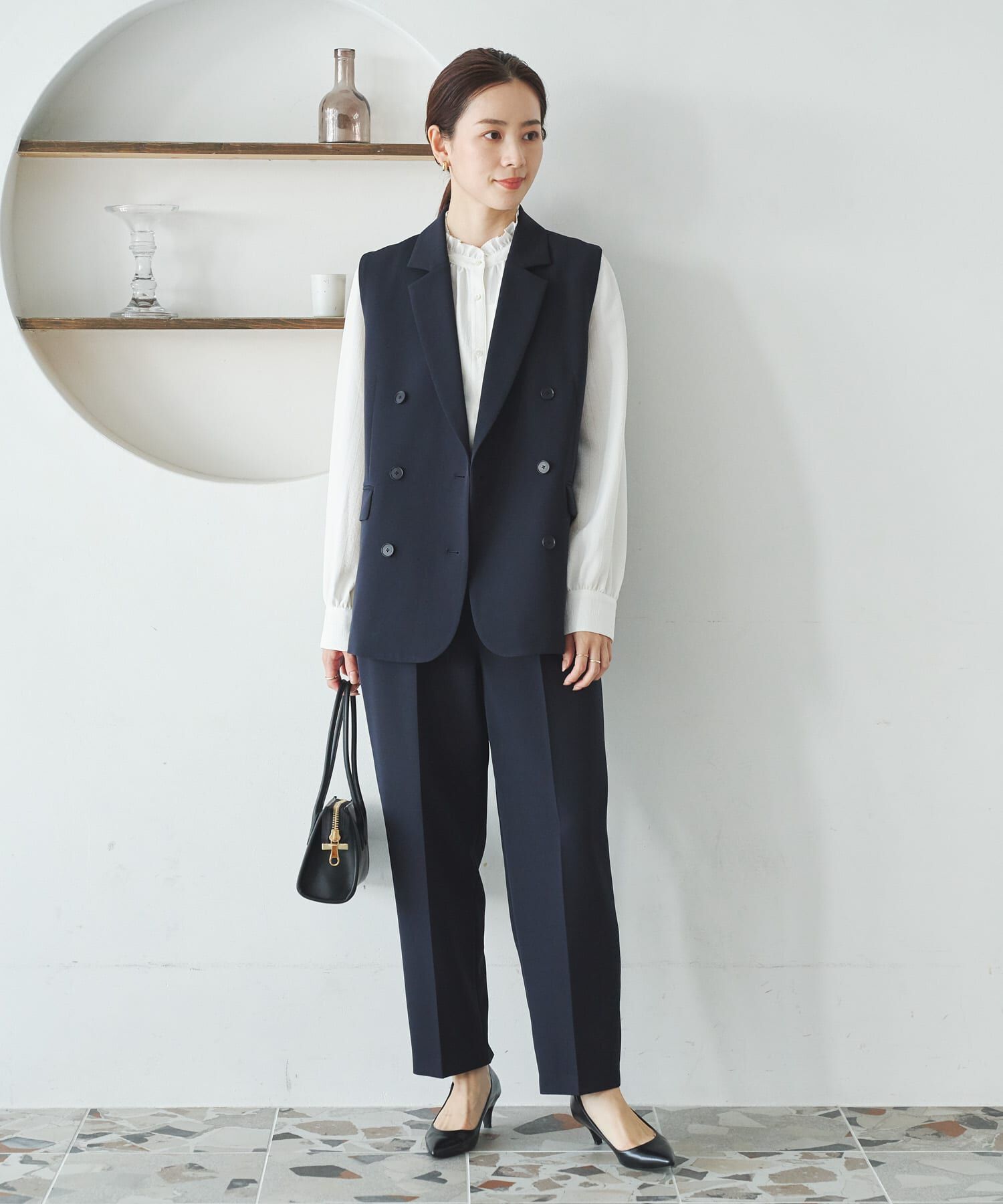 URBAN RESEARCH「『セットアップ対応』テーラードジレ」|ノーカラーコート|