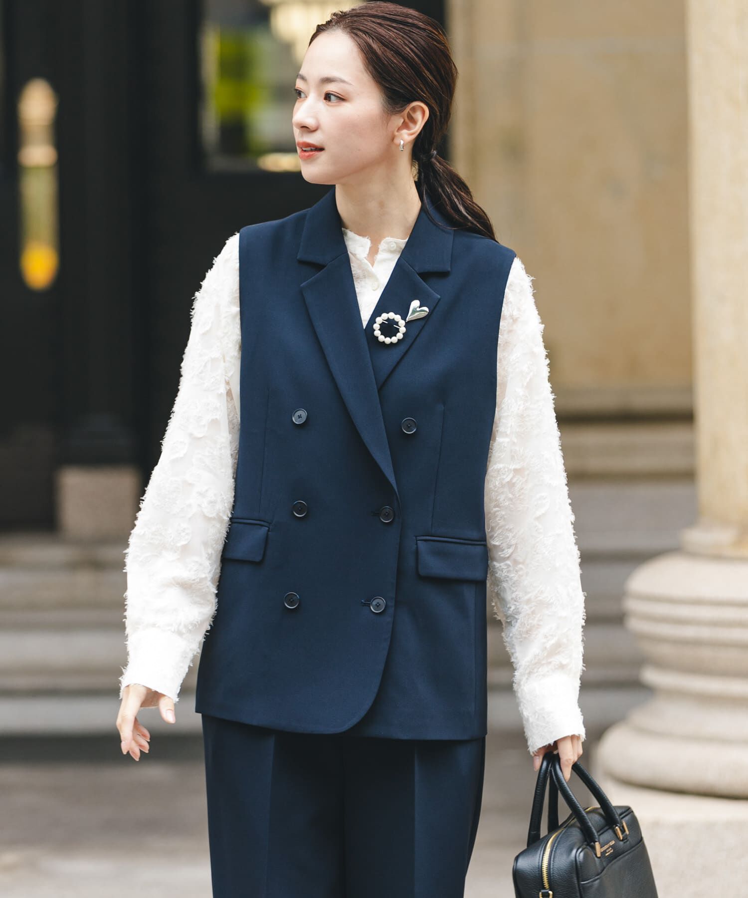 URBAN RESEARCH「『セットアップ対応』テーラードジレ」|ノーカラーコート|