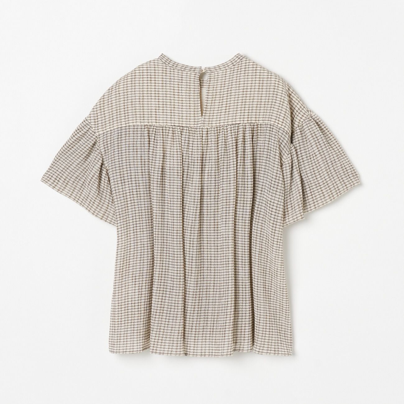 HELIOPOLE「HELIOPOLE CRAPE WINDOWPANE PIPING BL」|シャツ・ブラウス|