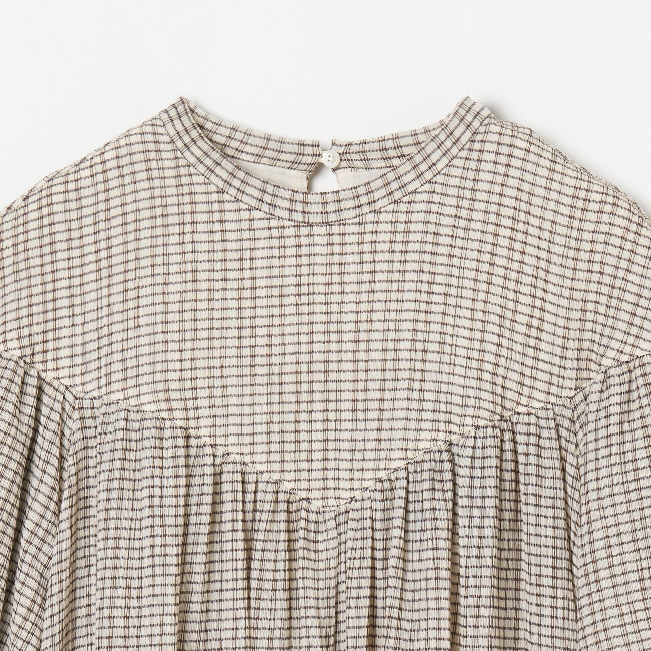 HELIOPOLE「HELIOPOLE CRAPE WINDOWPANE PIPING BL」|シャツ・ブラウス|