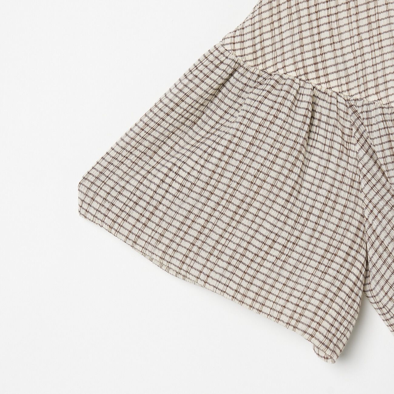 HELIOPOLE「HELIOPOLE CRAPE WINDOWPANE PIPING BL」|シャツ・ブラウス|