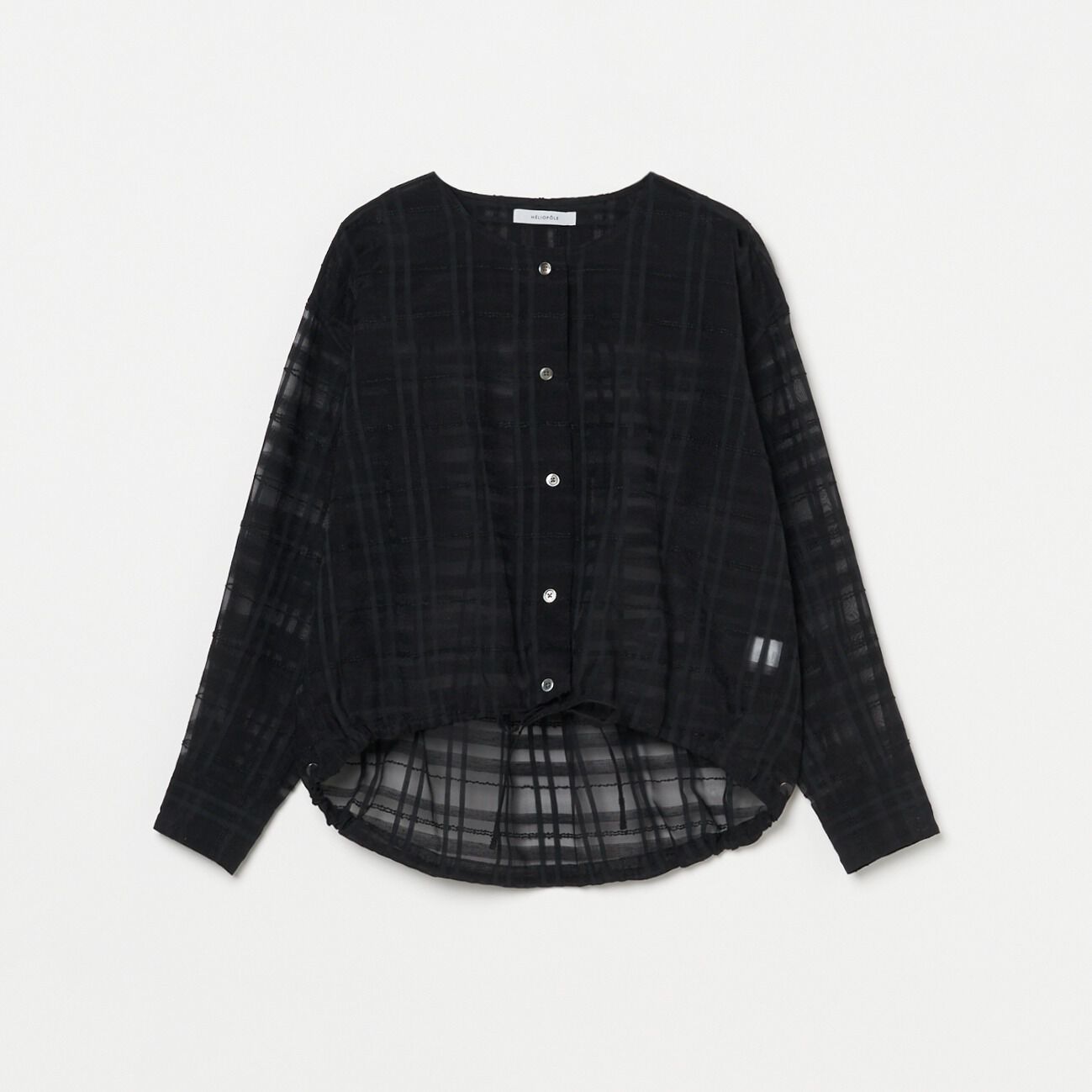 HELIOPOLE「HELIOPOLE CHECK DRAWSTRING SHIRT」|シャツ・ブラウス|ブラック