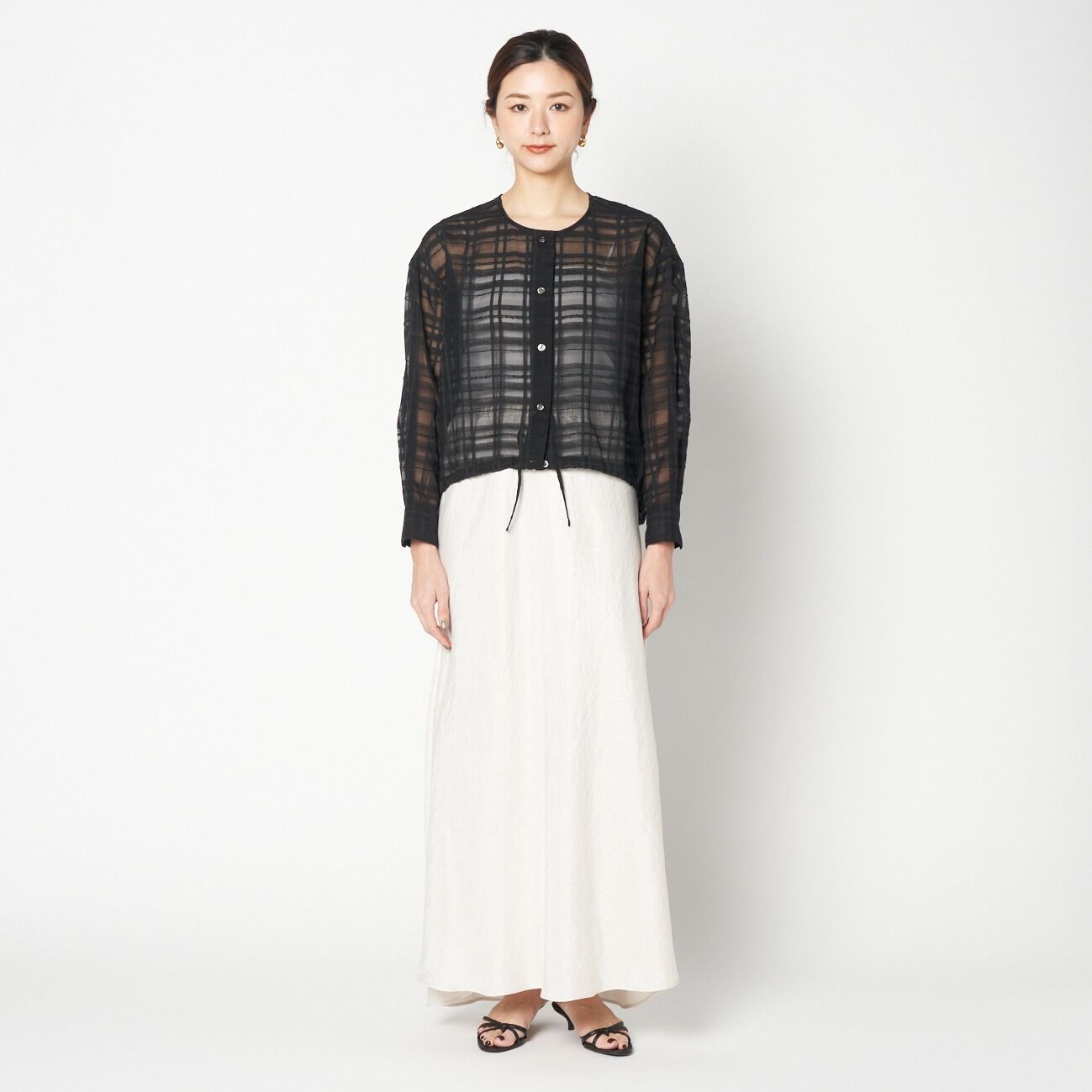 HELIOPOLE「HELIOPOLE CHECK DRAWSTRING SHIRT」|シャツ・ブラウス|