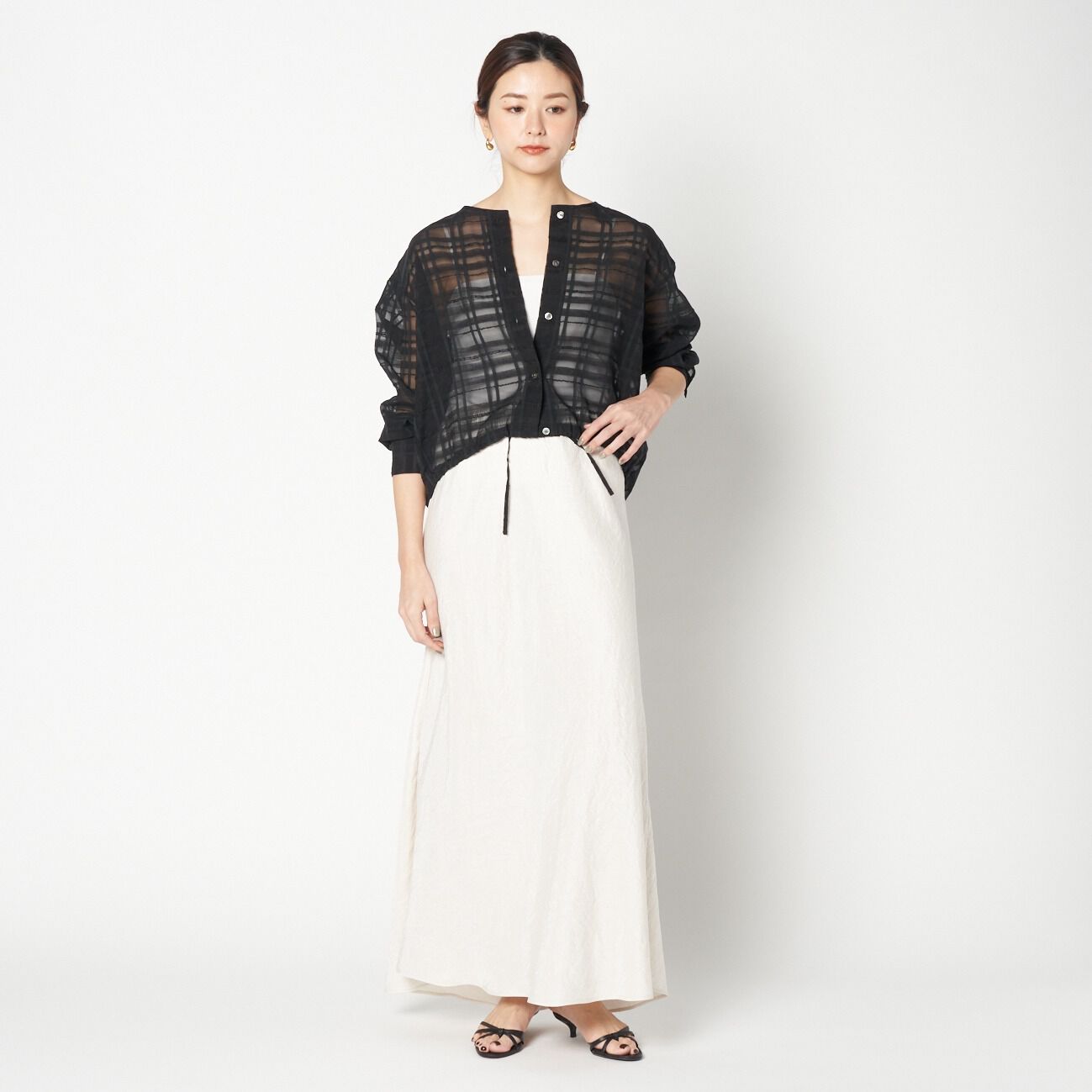 HELIOPOLE「HELIOPOLE CHECK DRAWSTRING SHIRT」|シャツ・ブラウス|